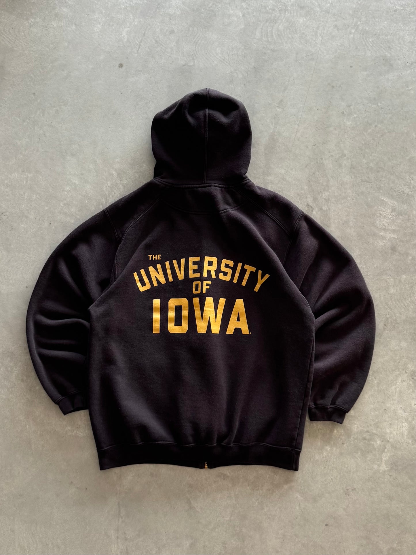 Vintage 90s University of Iowa Zip Up Hoodie - L
