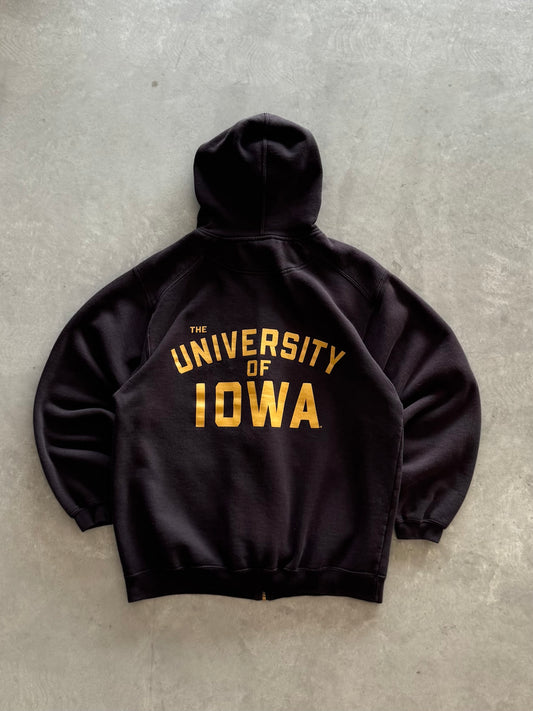 Vintage 90s University of Iowa Zip Up Hoodie - L