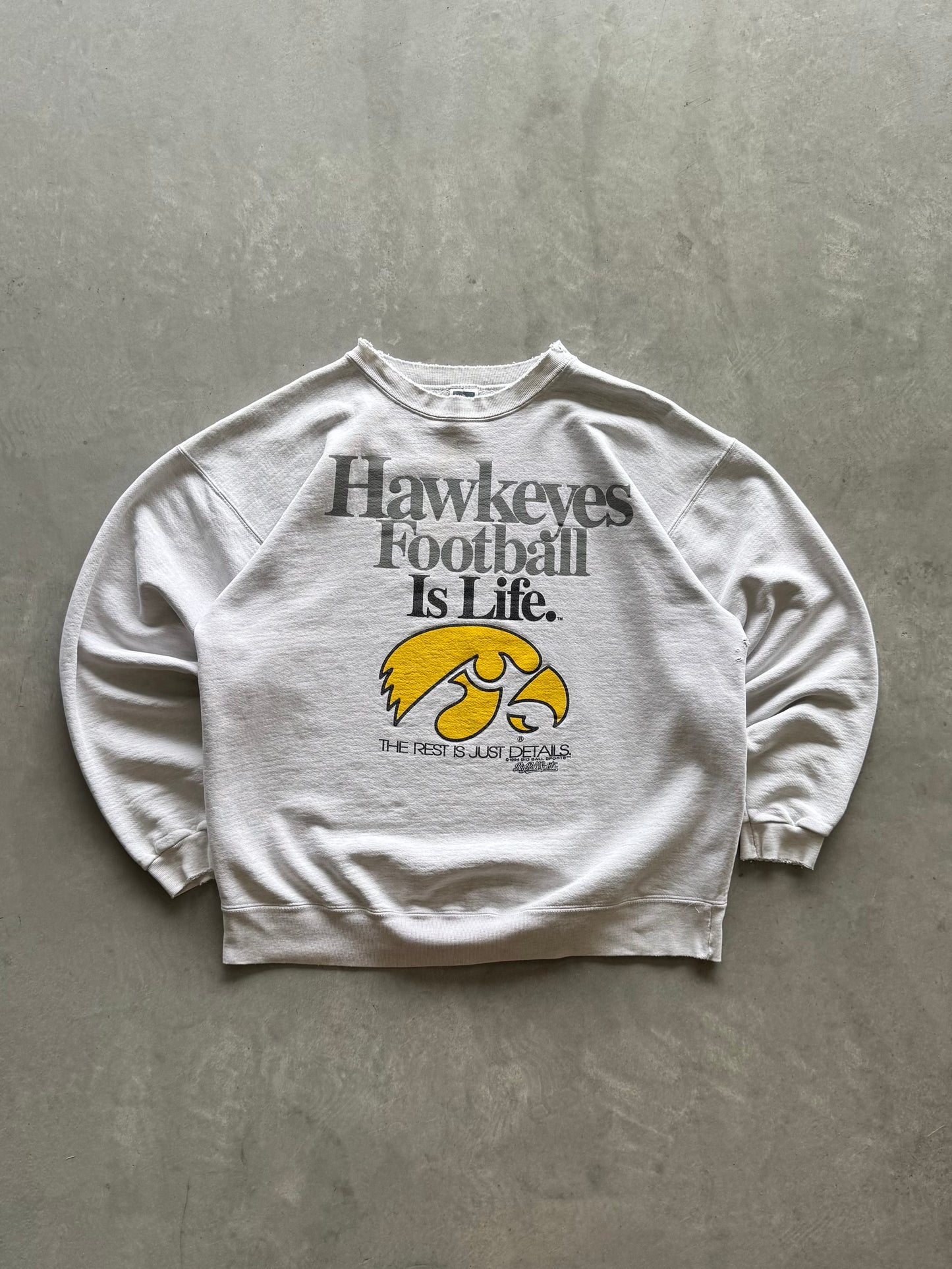 Vintage 1994 Iowa Hawkeyes Football Is Life Sweatshirt - XXL