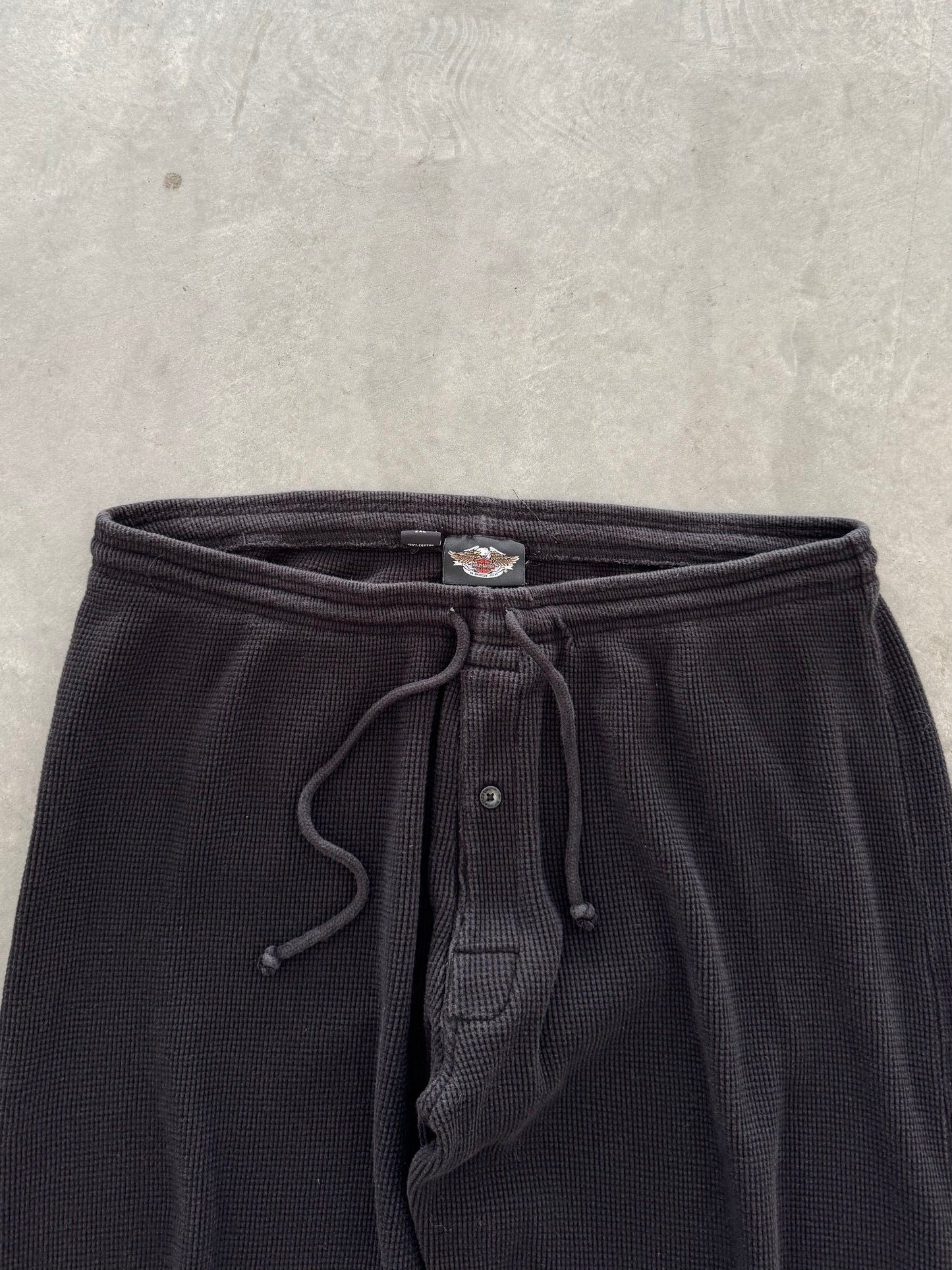 Vintage Harley Davidson Waffle Knit Pants - XXL