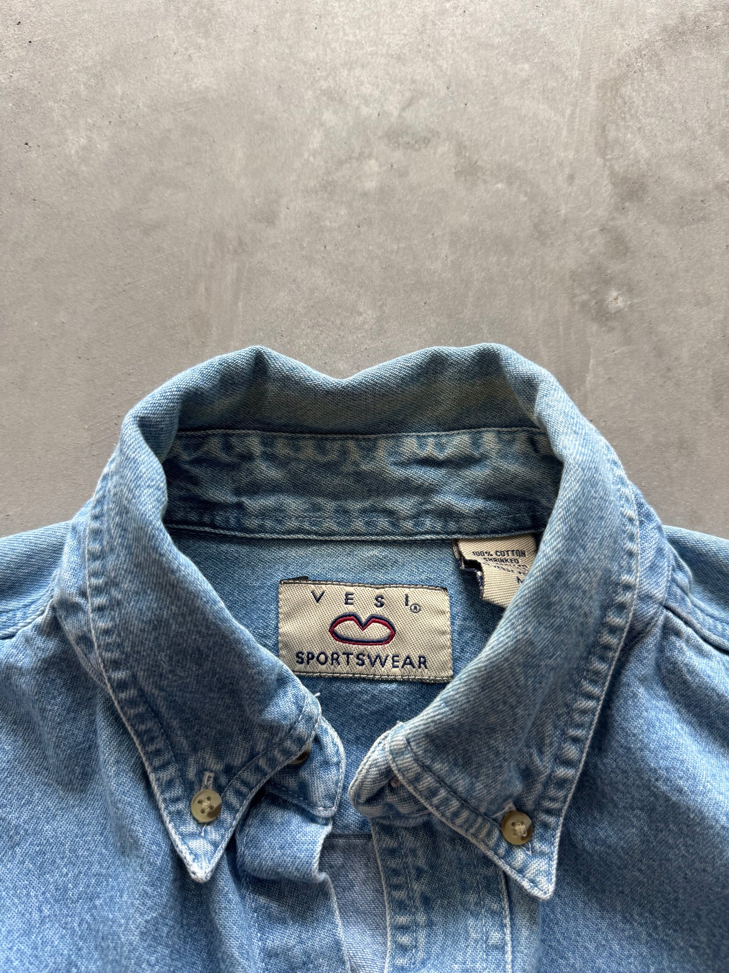 Vintage Iowa Hawkeyes Denim Oversized Button Up - M/L