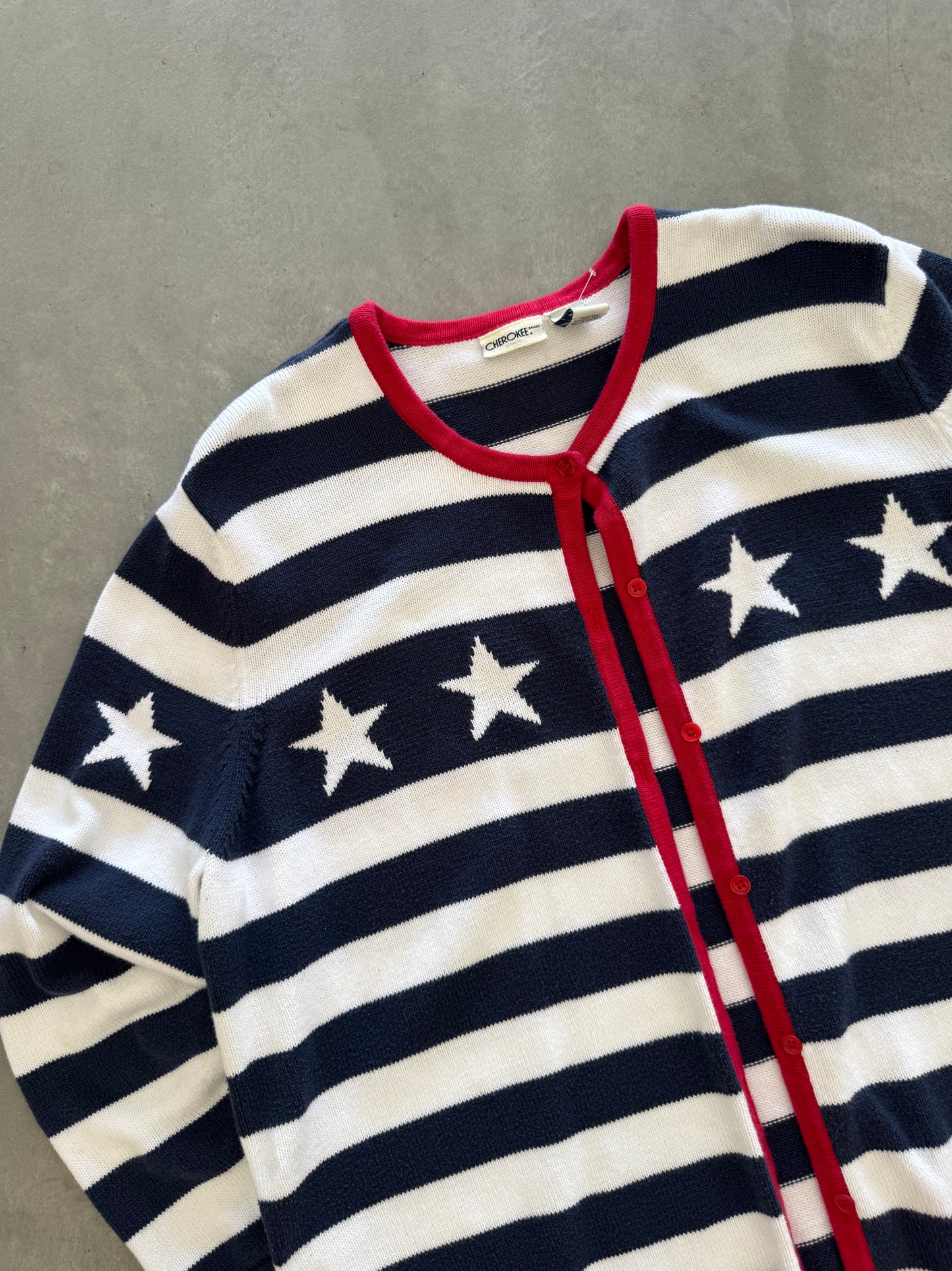 Vintage 4th of July Striped Cardigan - XL