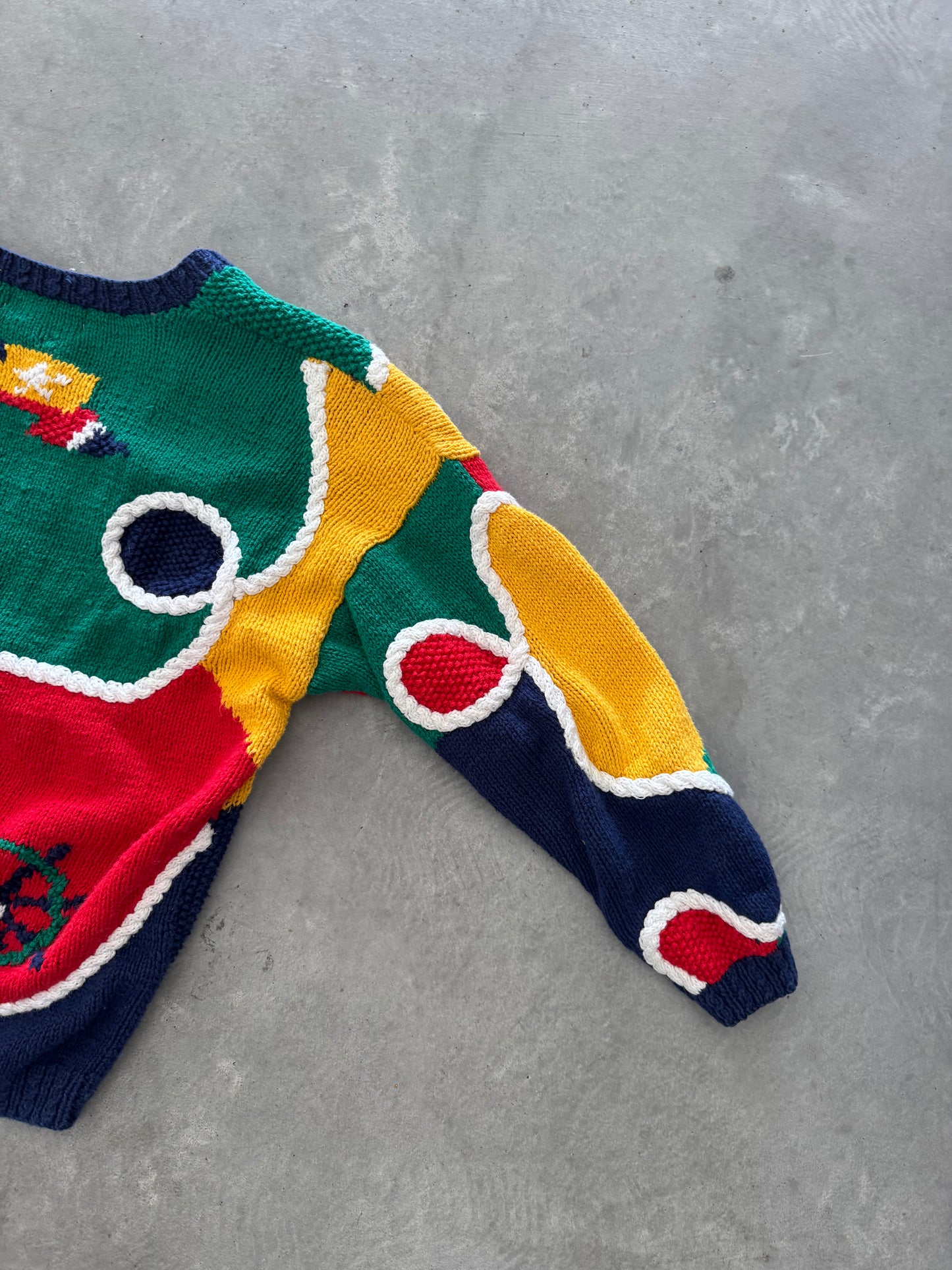 Vintage Izod Hand Knitted Cardigan - L