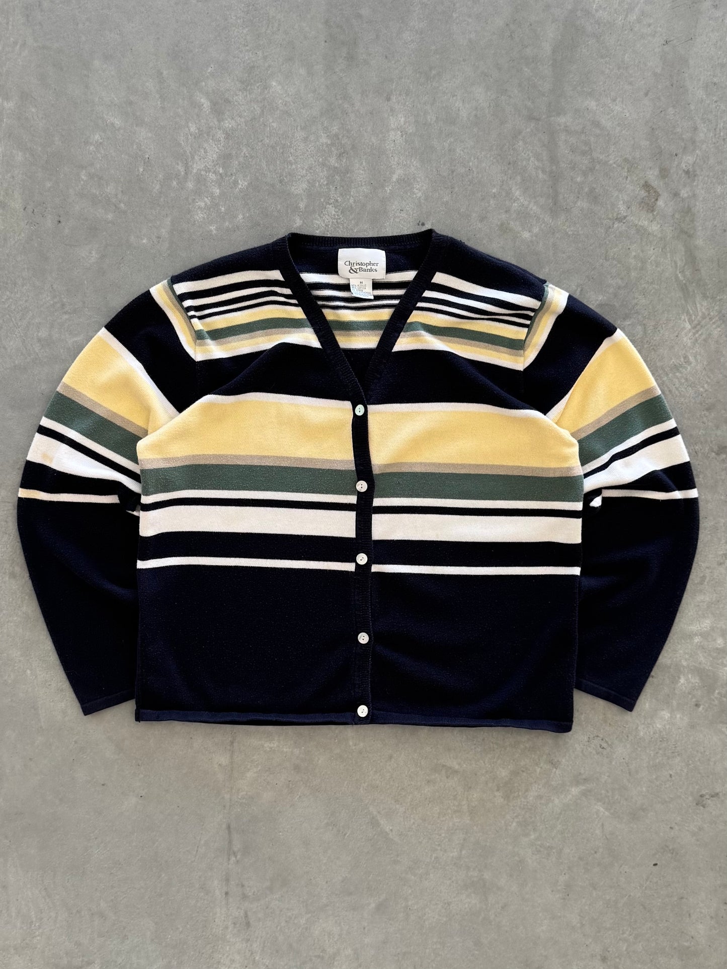 Vintage Striped Cardigan - M