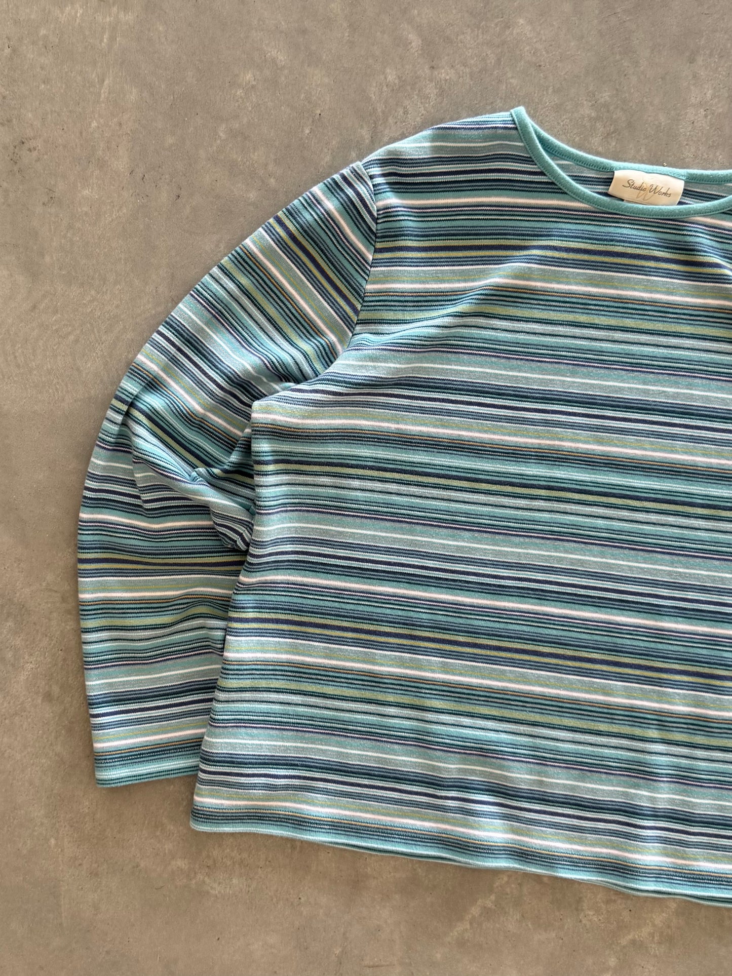 Vintage Women’s Striped Long Sleeve Tee - XL