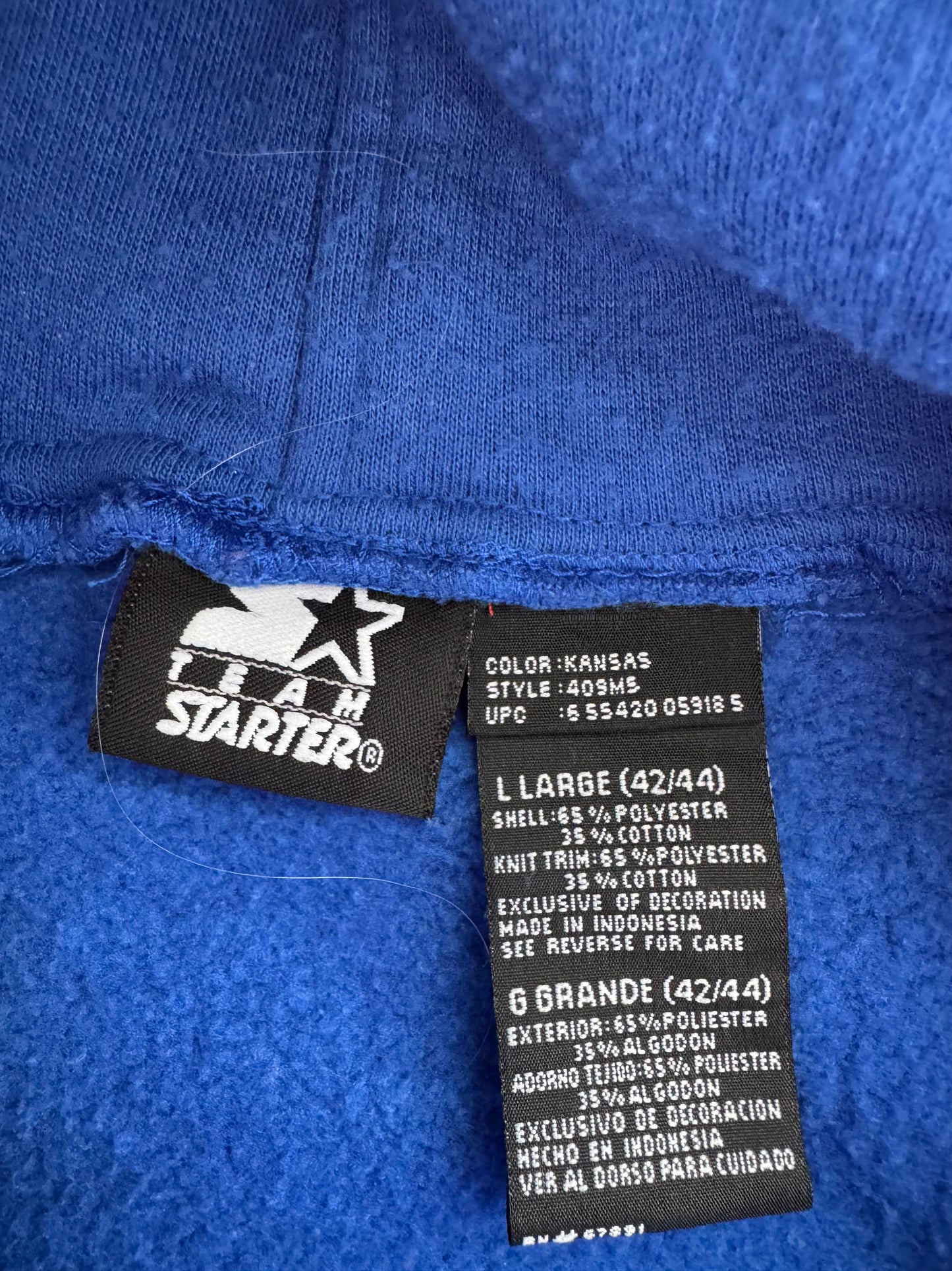 Vintage Kansas Starter Hoodie - L
