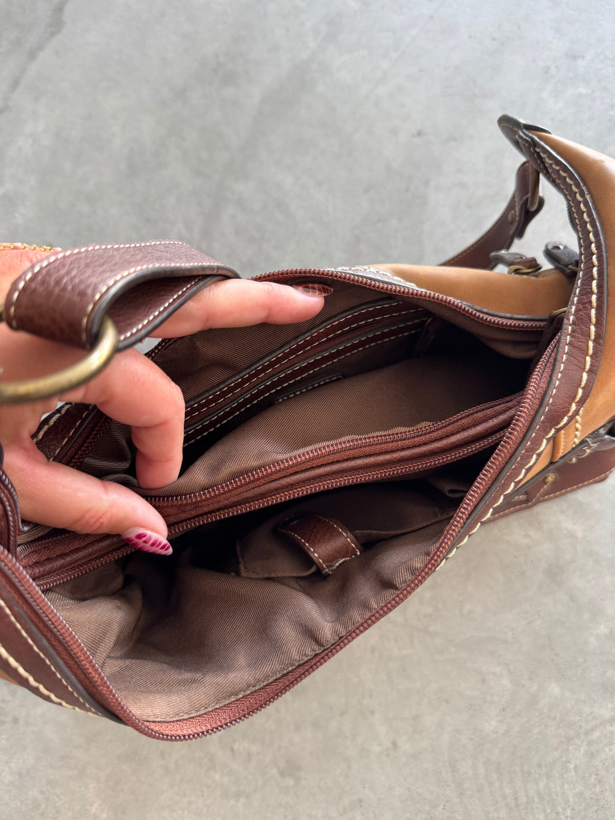 Vintage Concept Faux Suede Leather Purse