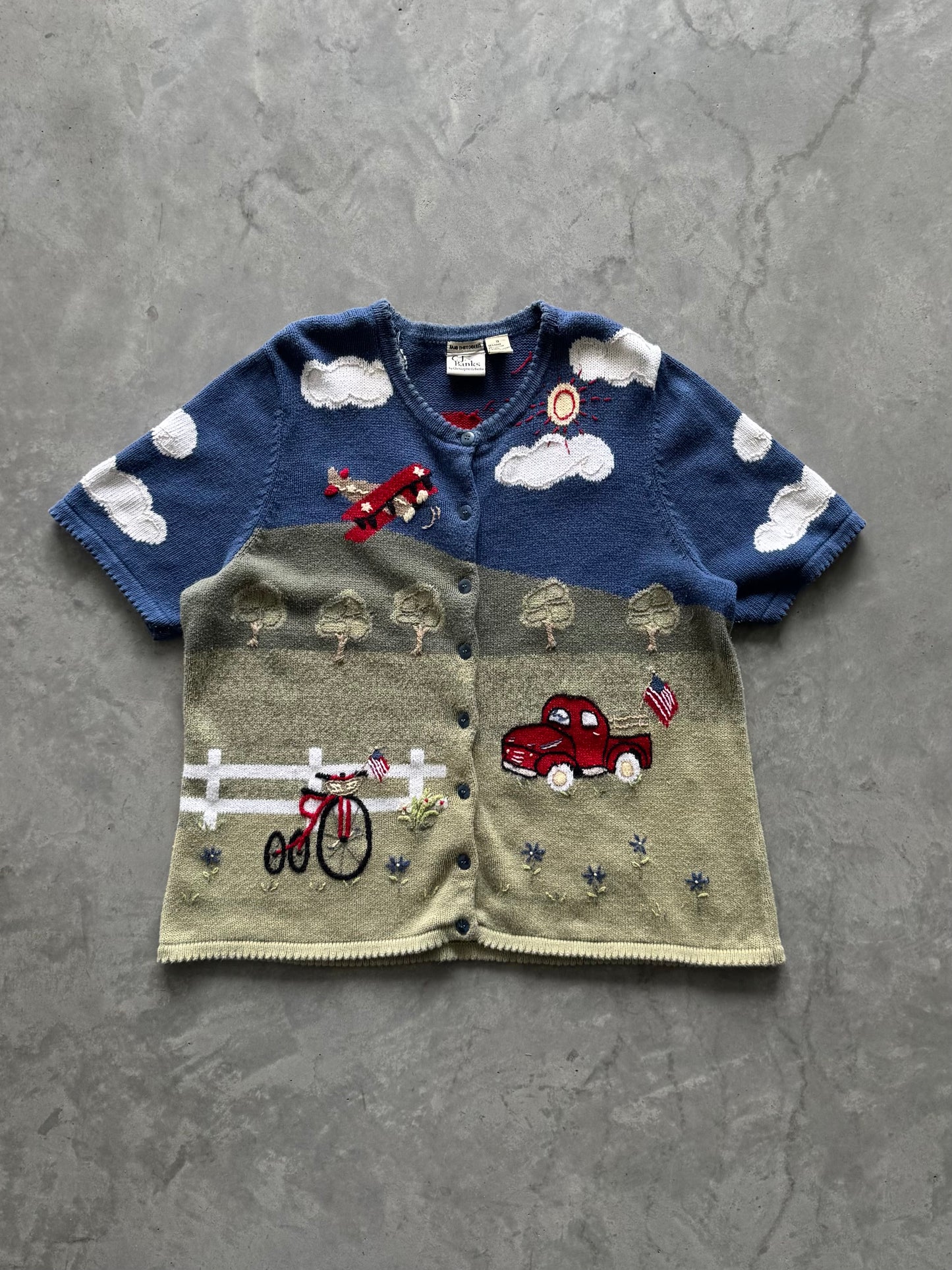 Vintage 4th of July Knit Cardigan - XL