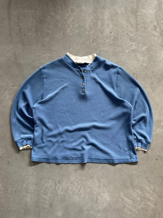 Vintage Waffle Knit Layered Women’s Long Sleeve - XL