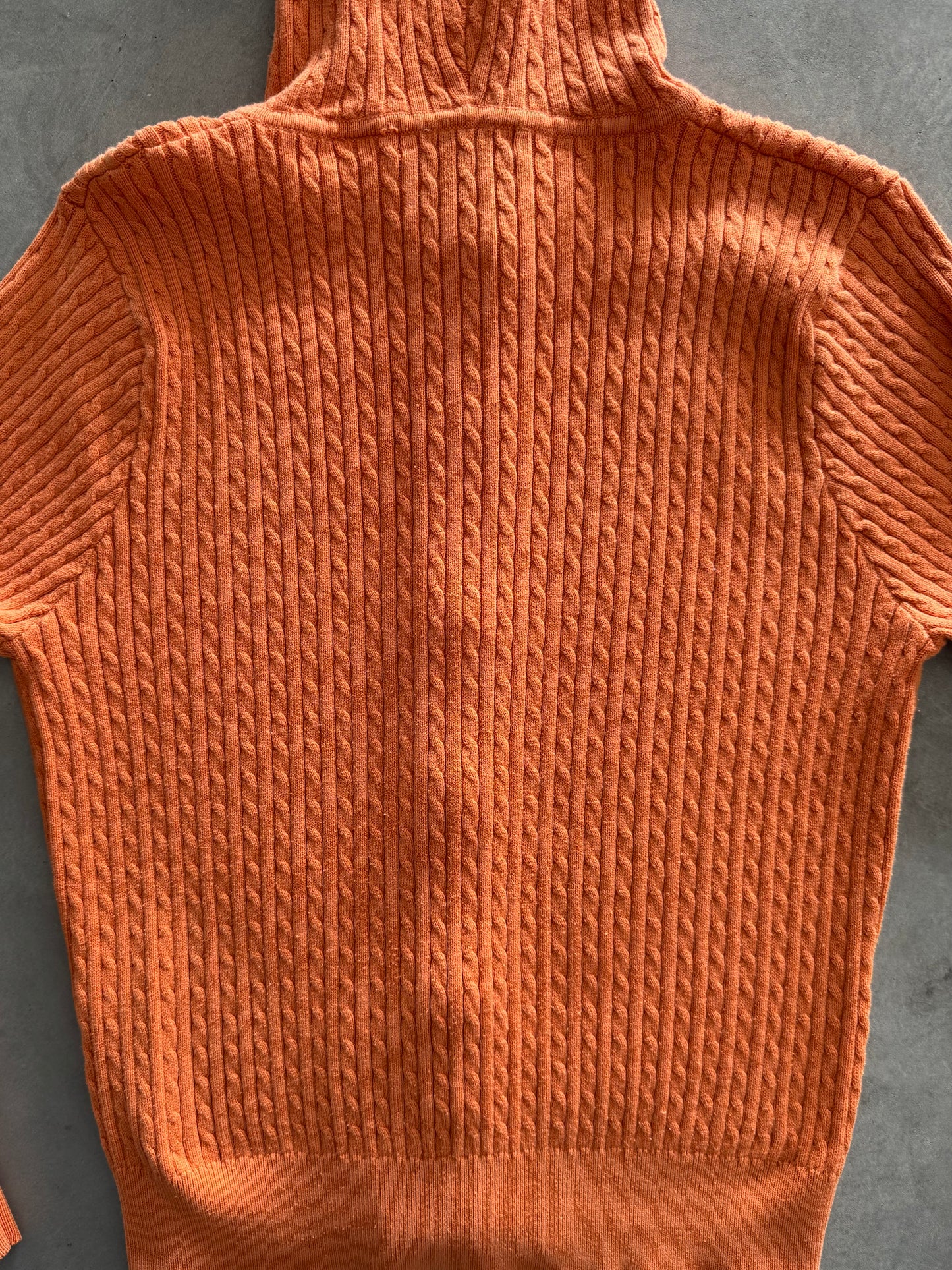 Vintage Cable Knit Zip Up Women’s Hoodie - L