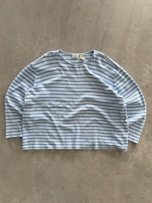 Vintage Waffle Knit Striped Long Sleeve - XXL