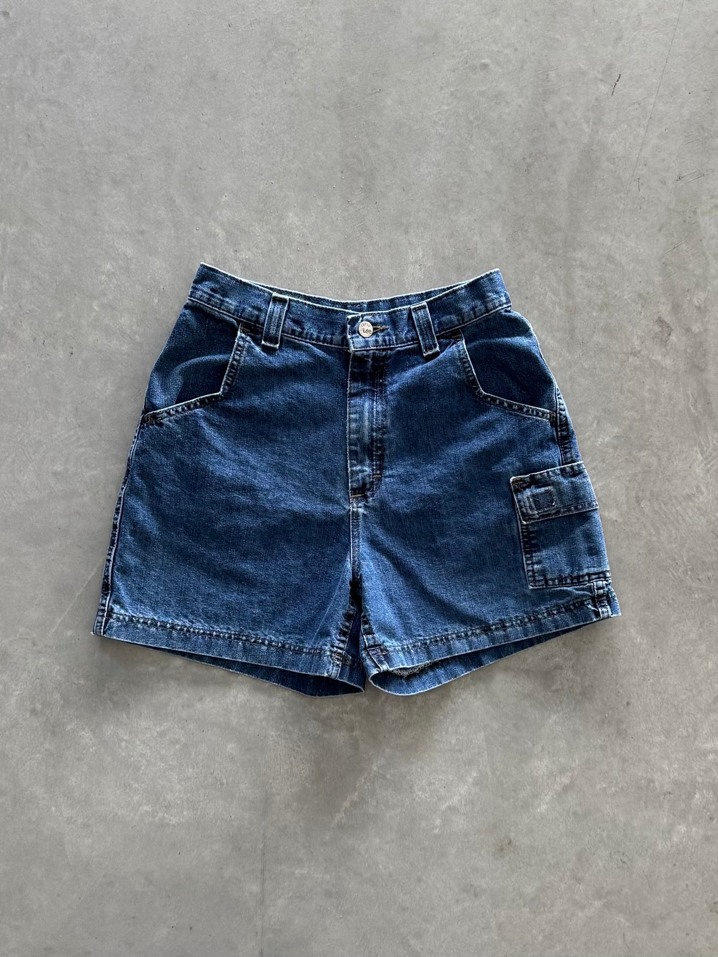 Vintage Riveted Lee Denim Shorts - 27x4.5