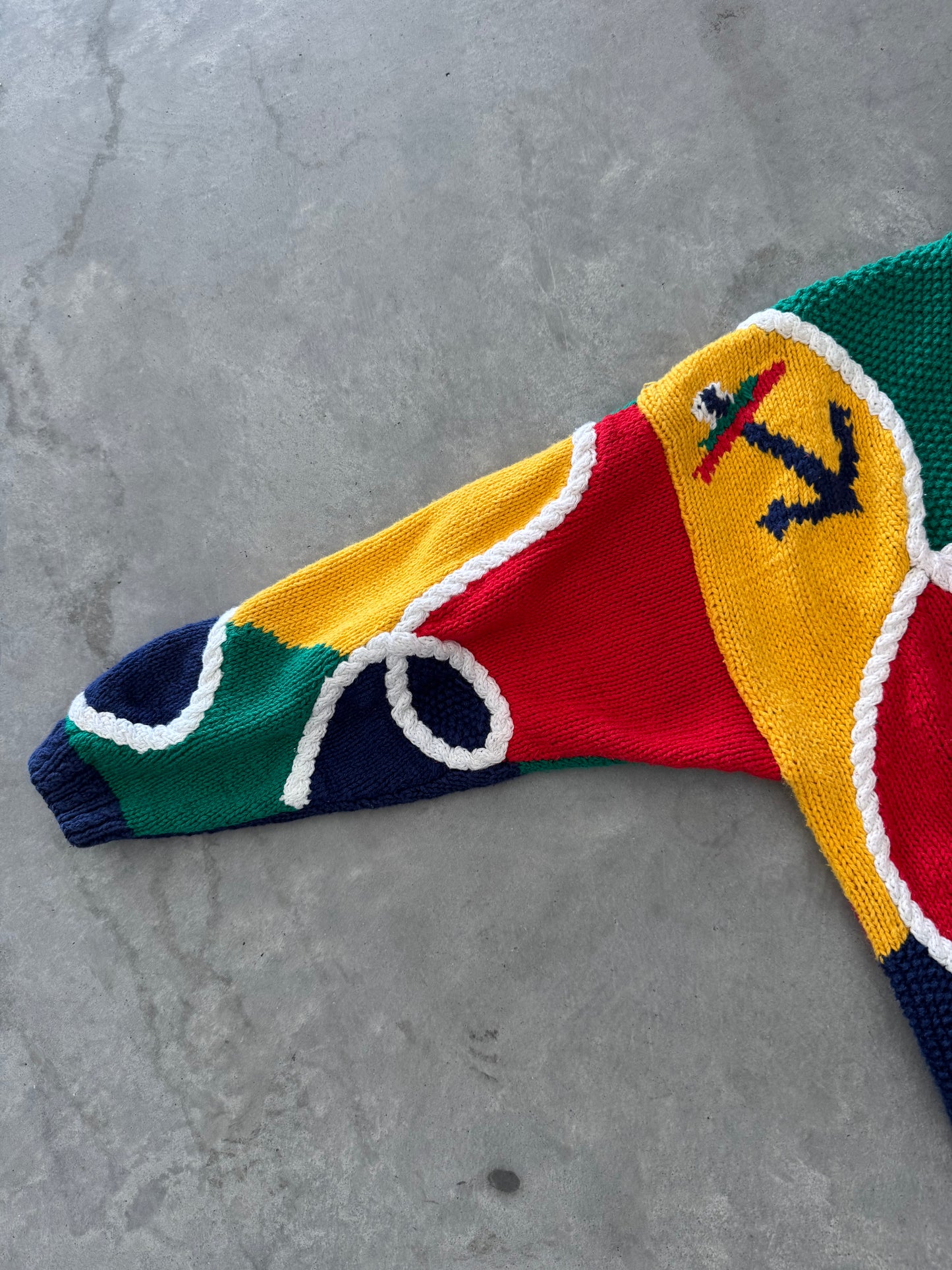 Vintage Izod Hand Knitted Cardigan - L