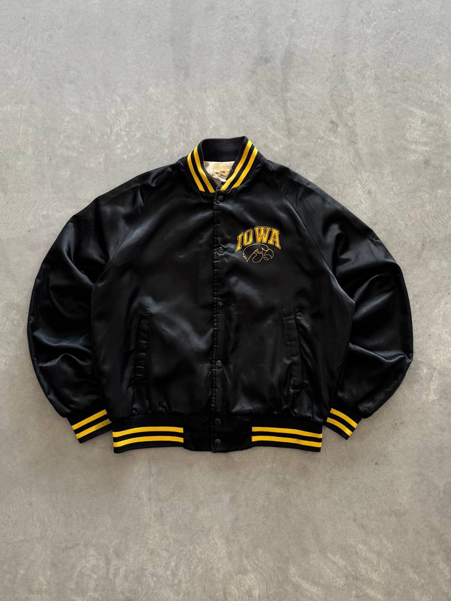 Vintage 80s Iowa Hawkeyes Satin Jacket - M