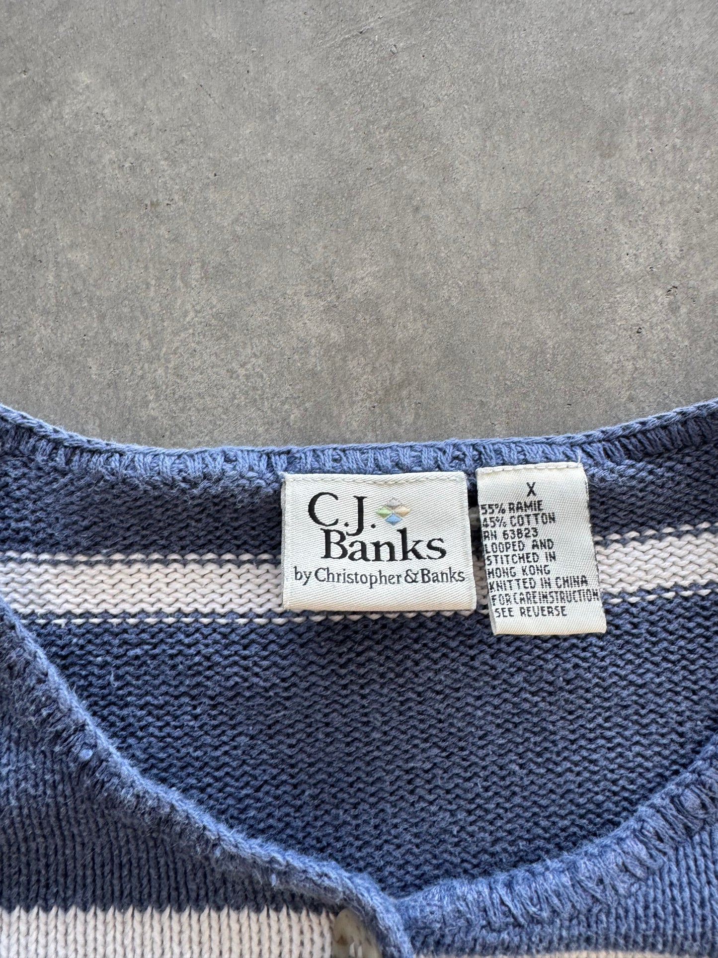 Vintage Striped Women’s Cardigan - XL