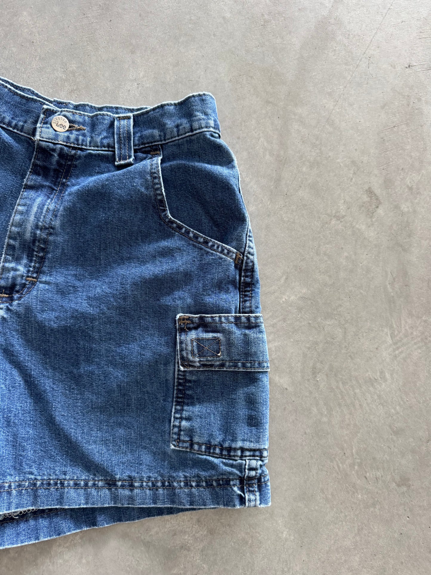 Vintage Riveted Lee Denim Shorts - 27x4.5