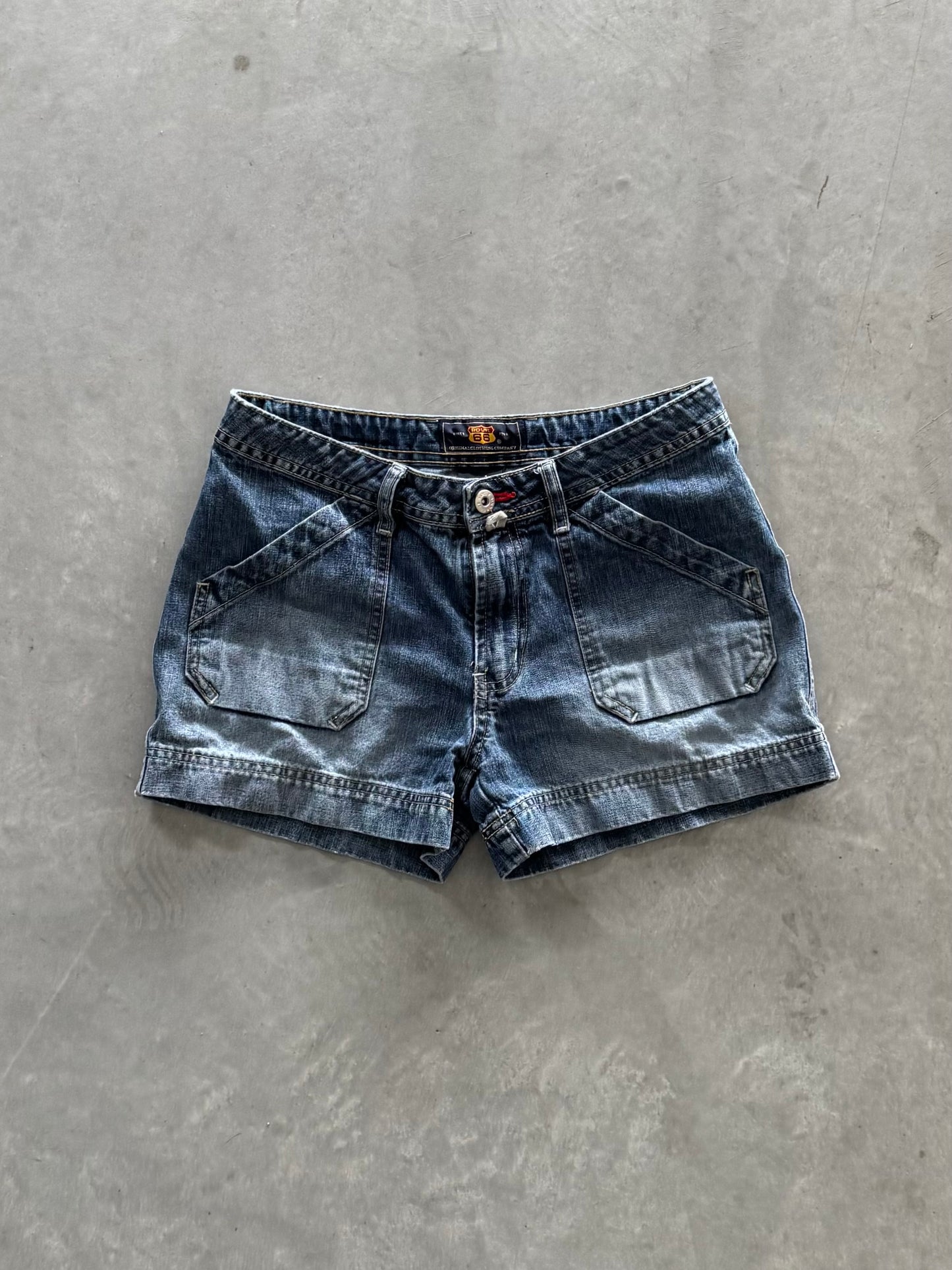 Vintage Route 66 Denim Shorts - 28x3
