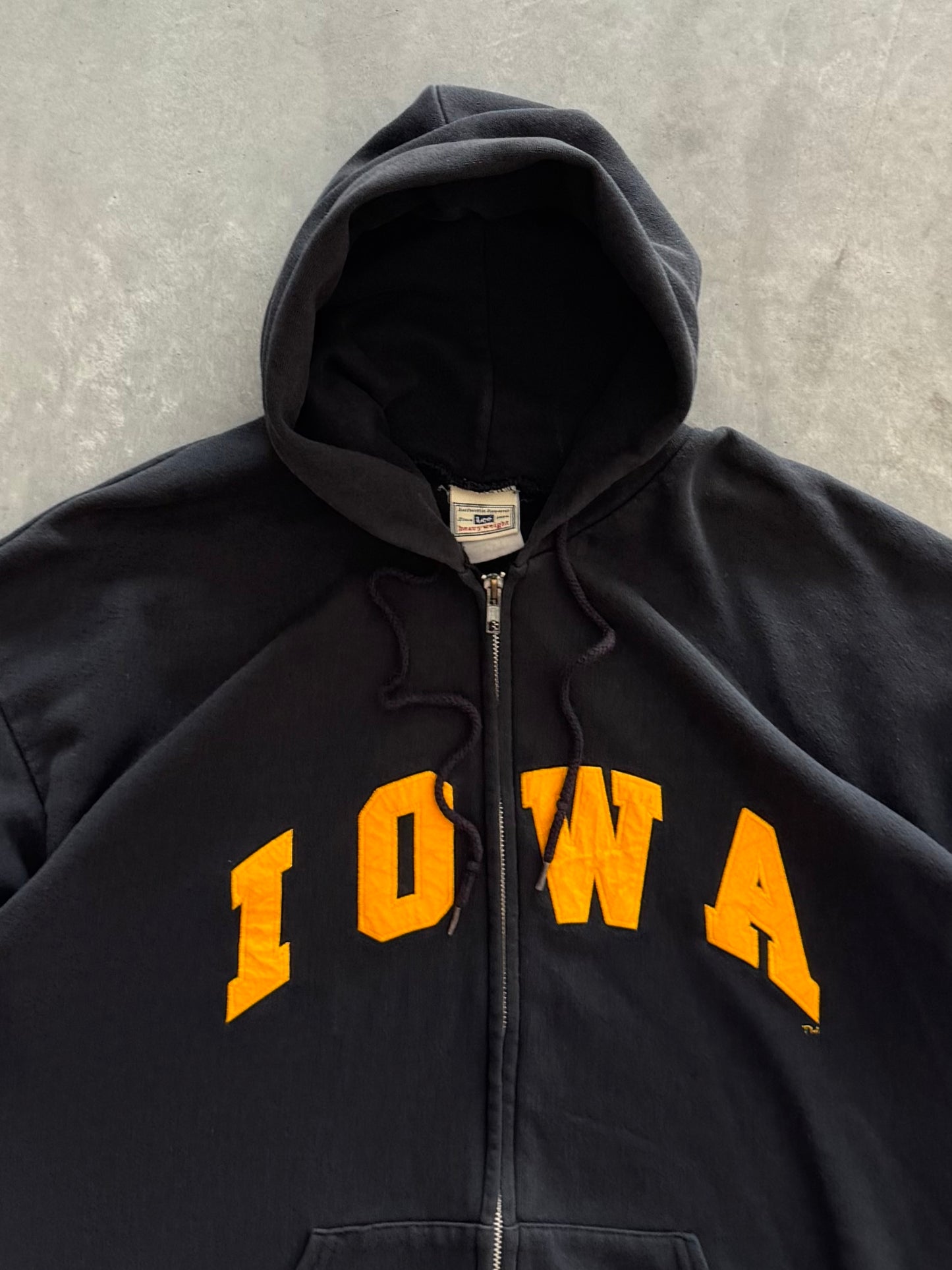 Vintage 90s Lee Iowa Hawkeyes Zip Up Hoodie - XXL