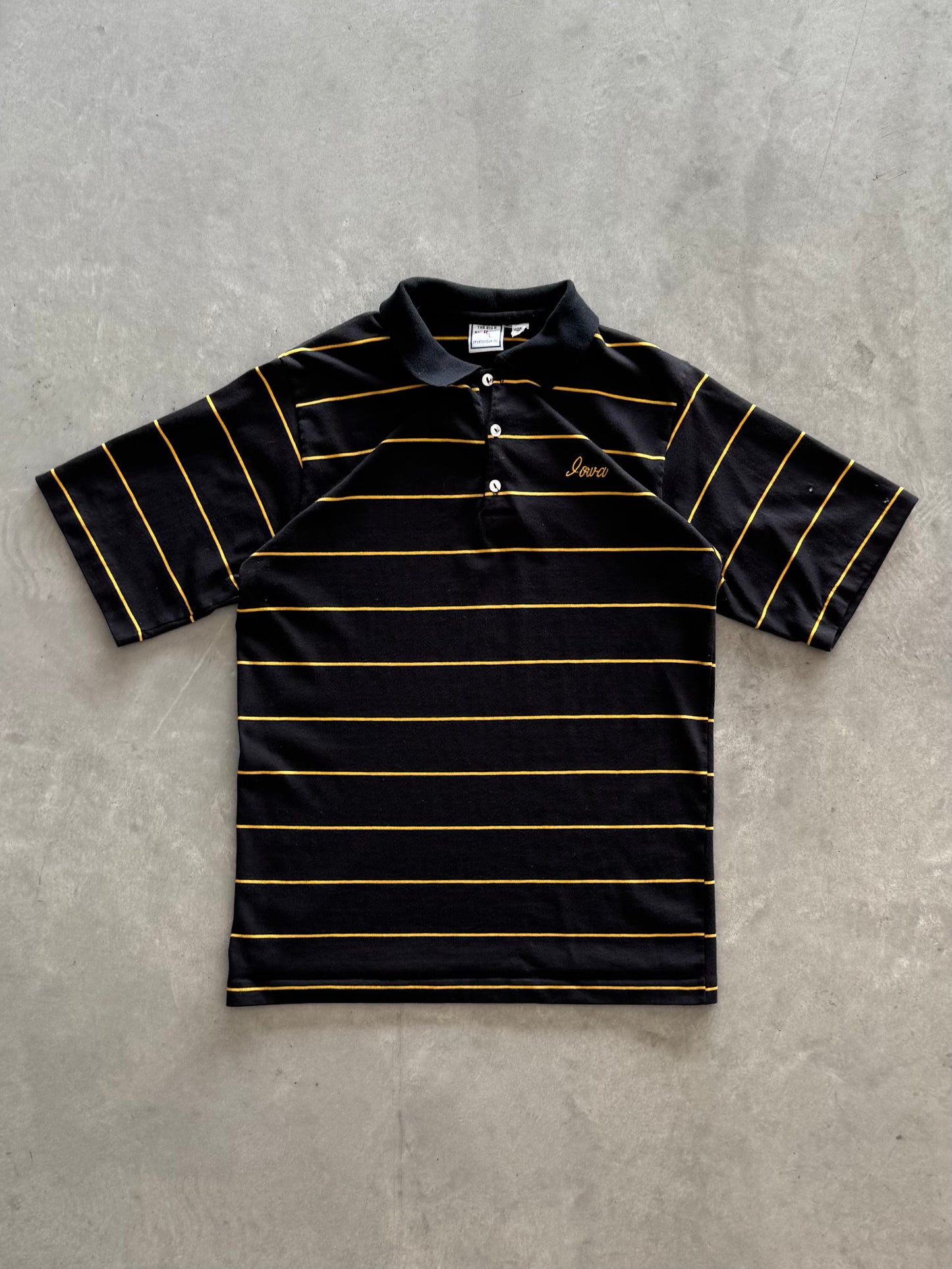 Vintage 80s Iowa Hawkeyes Striped Polo - M