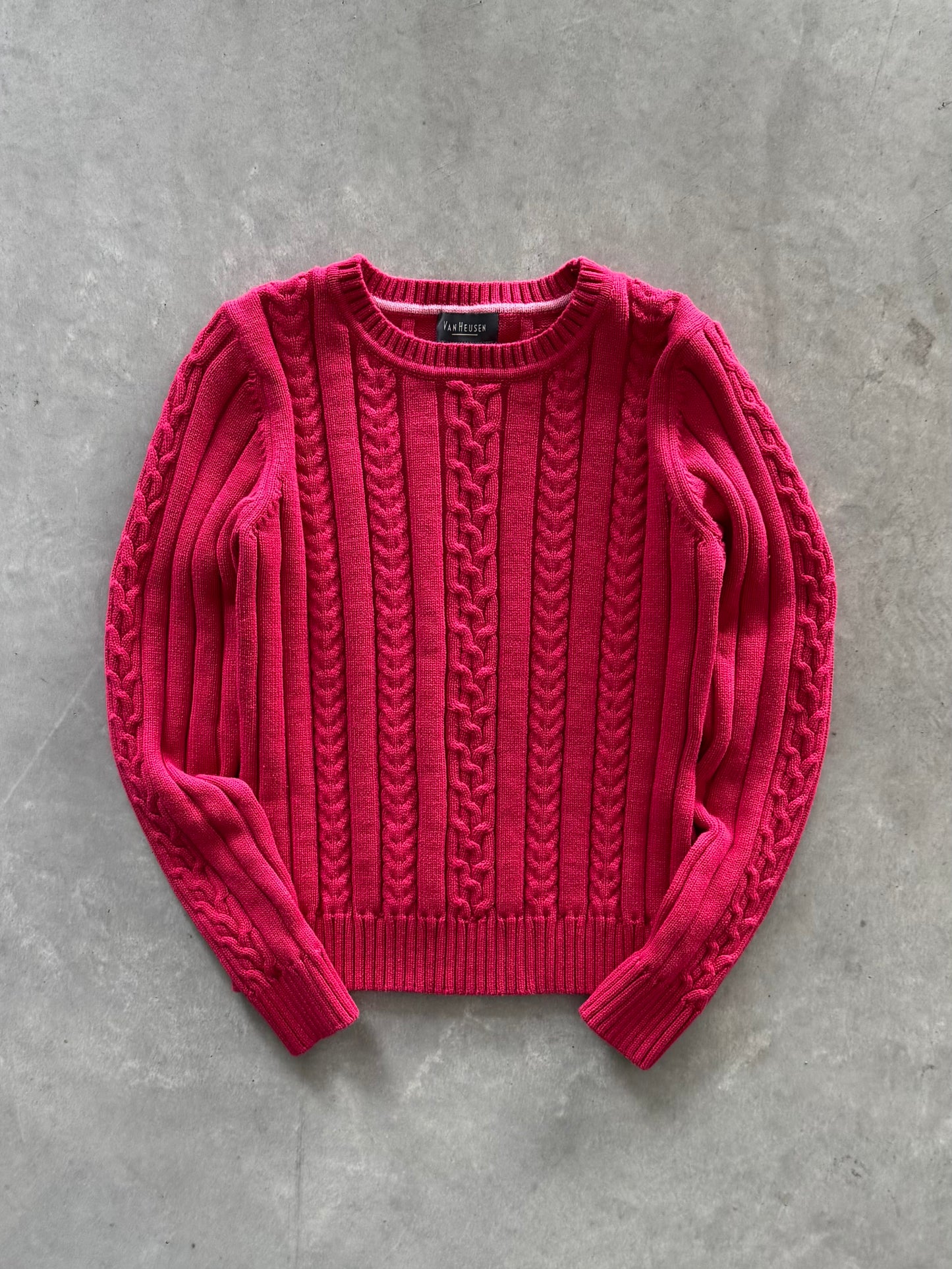Vintage Cable Knit Sweater - M