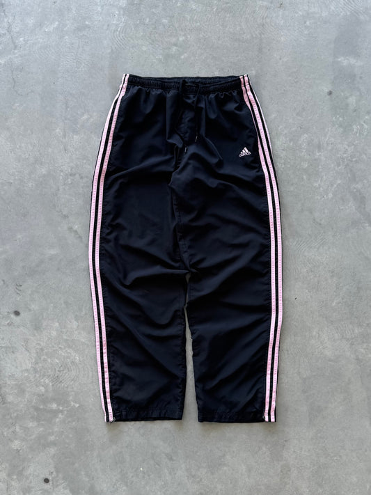 Vintage 00s Black & Pink Adidas Track Pants - L