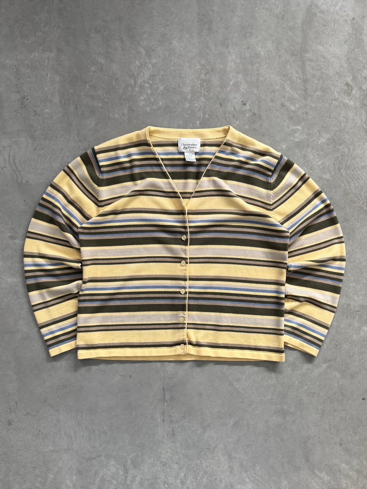 Vintage Christopher & Banks Striped Cardigan - L