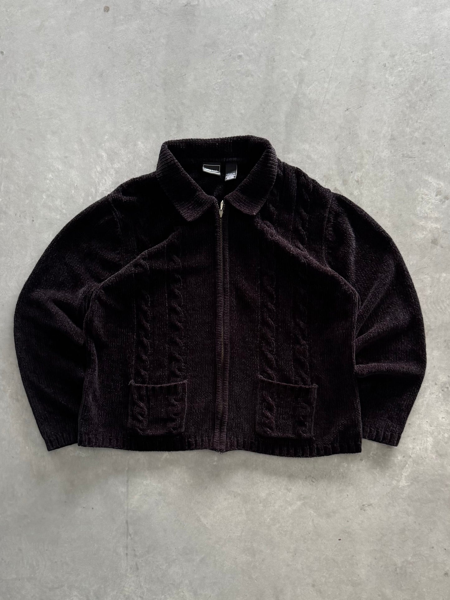 Vintage Zip Up Women’s Sweater - L