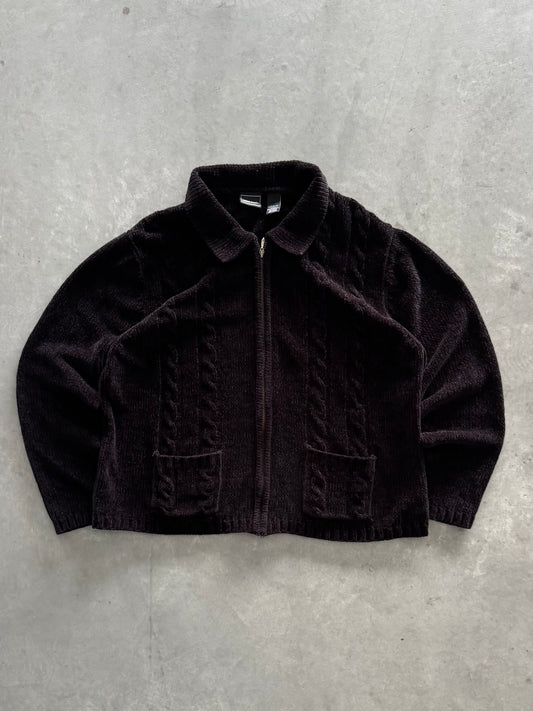 Vintage Zip Up Women’s Sweater - L