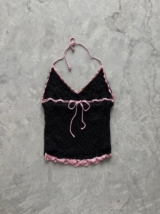 Vintage Beaded Halter Top - M