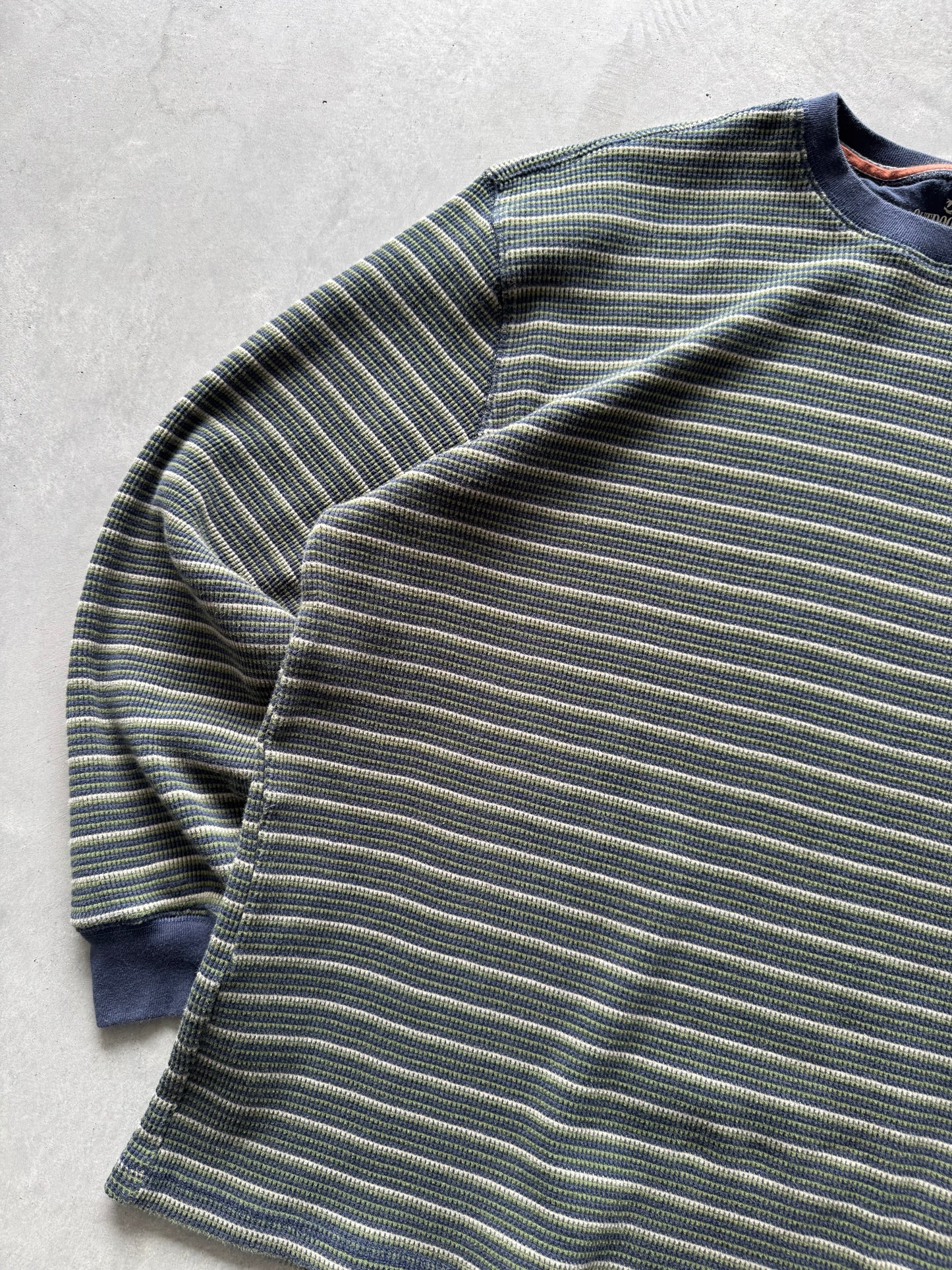 Vintage Striped Waffle Knit Longsleeve - M