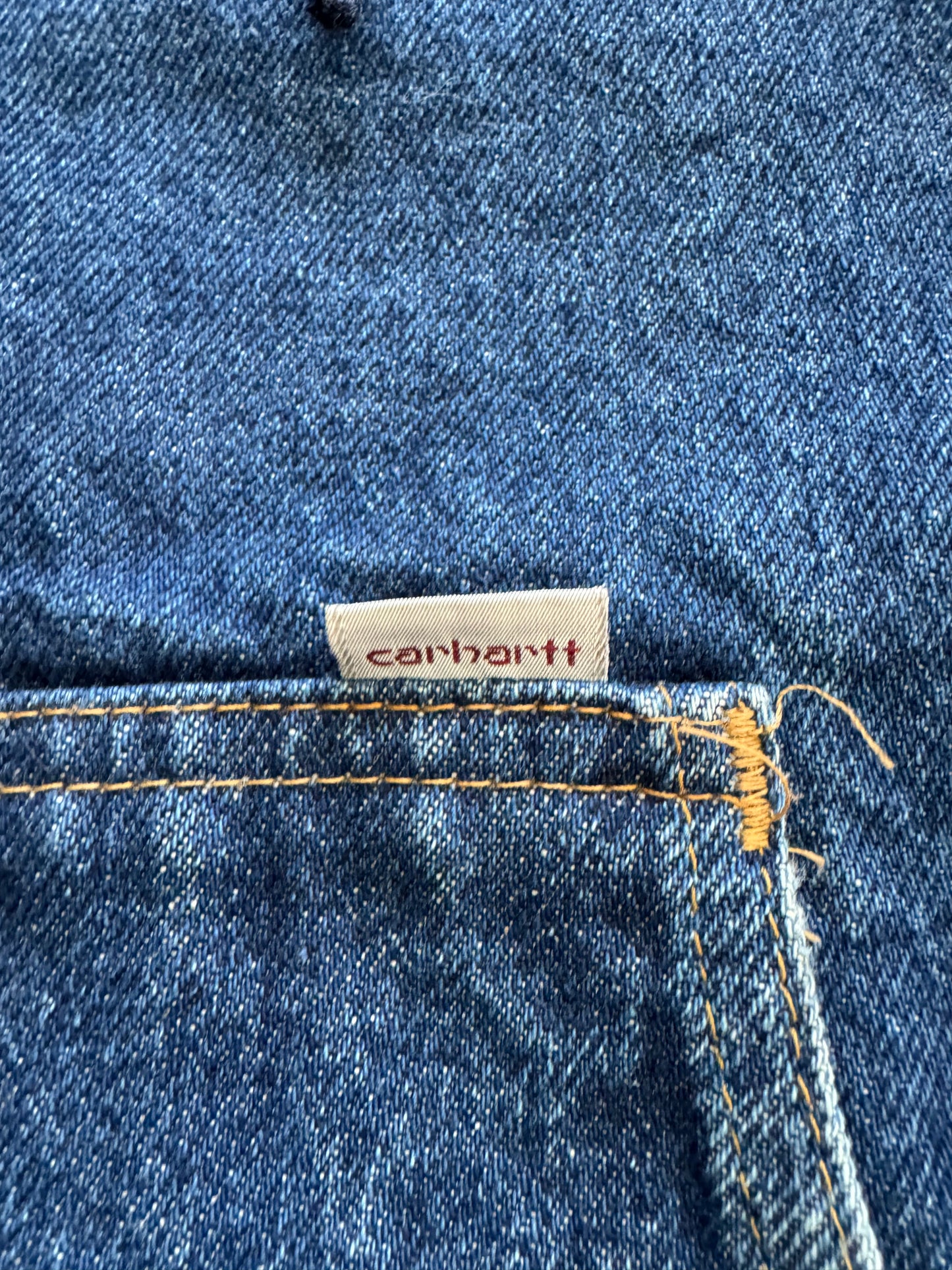 Vintage Carhartt Denim Flannel Lined Coat - XL