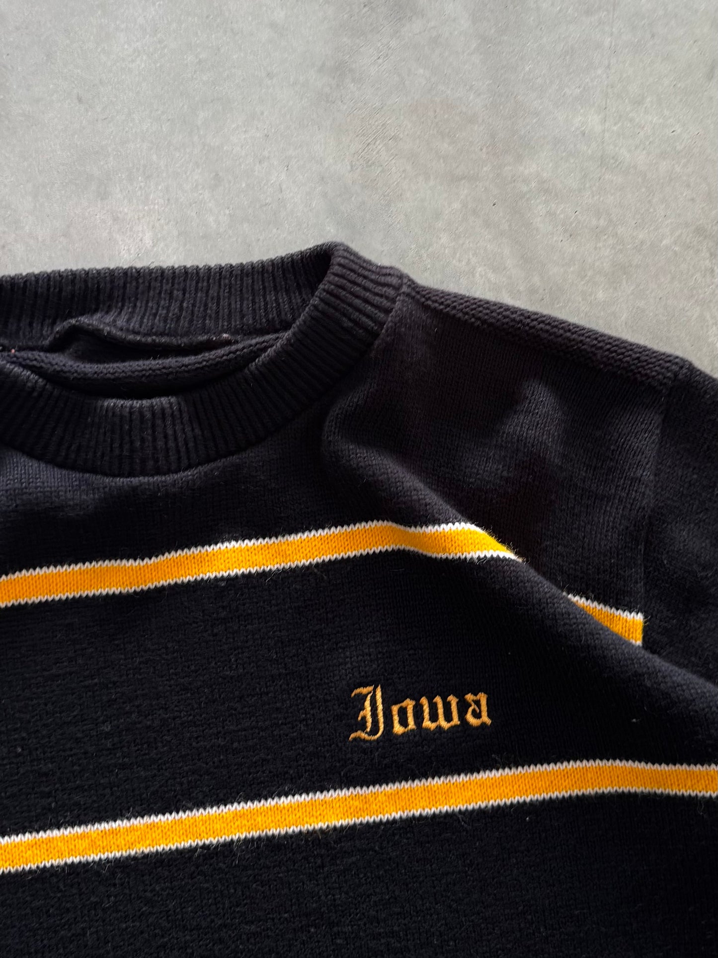 Vintage Iowa Hawkeyes Striped Sweater - L