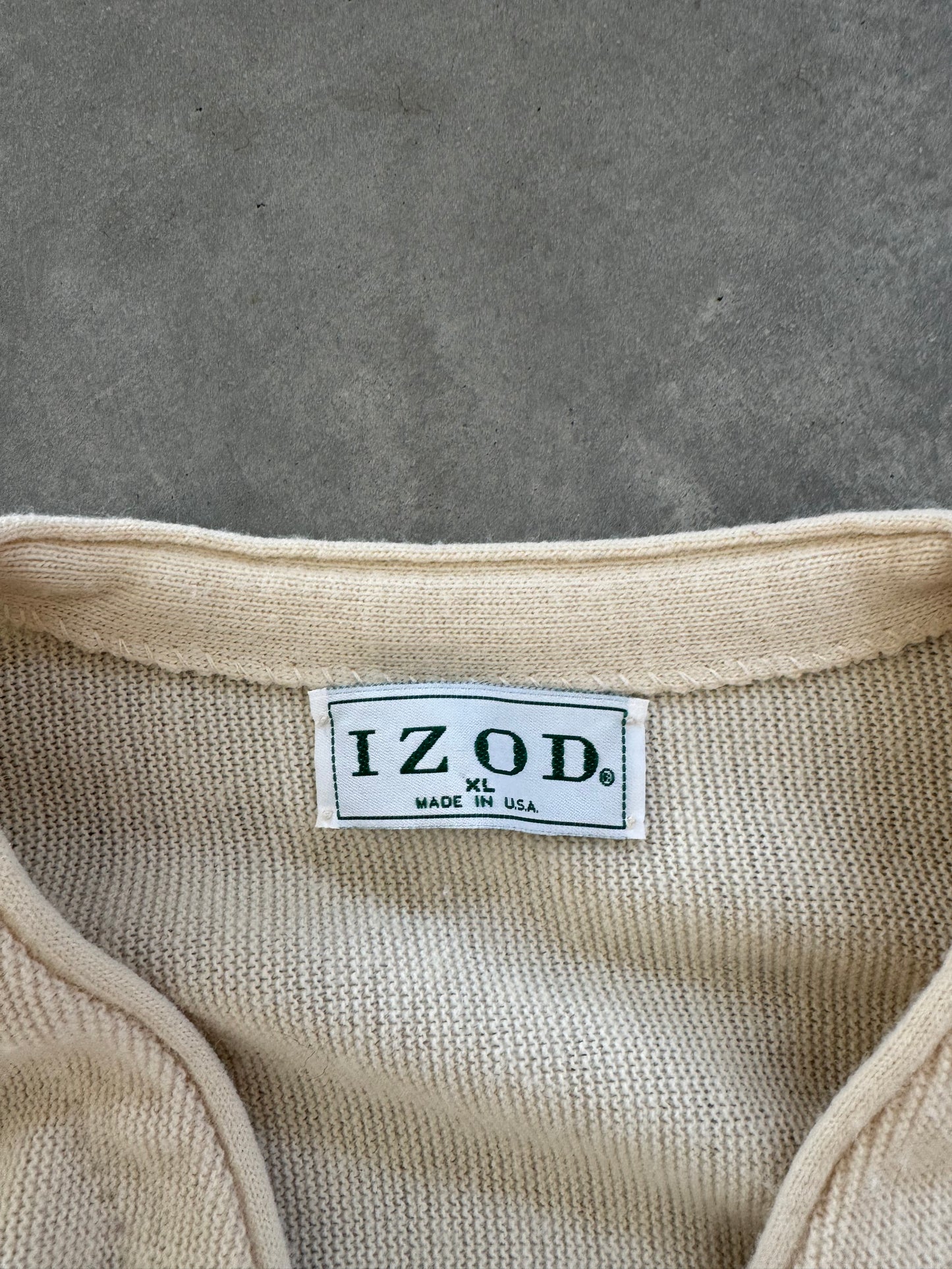 Vintage 80s Izod Cardigan - XL