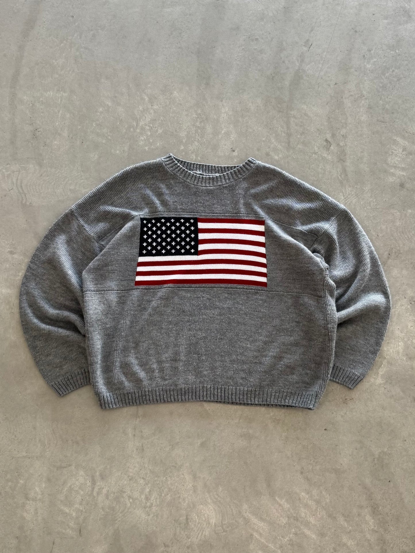 Vintage American Flag Sweater - XL/XXL