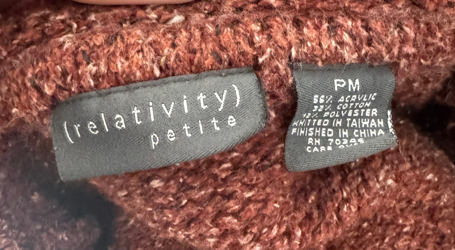 Vintage Women’s Cable Knit Zip Up Hoodie - M