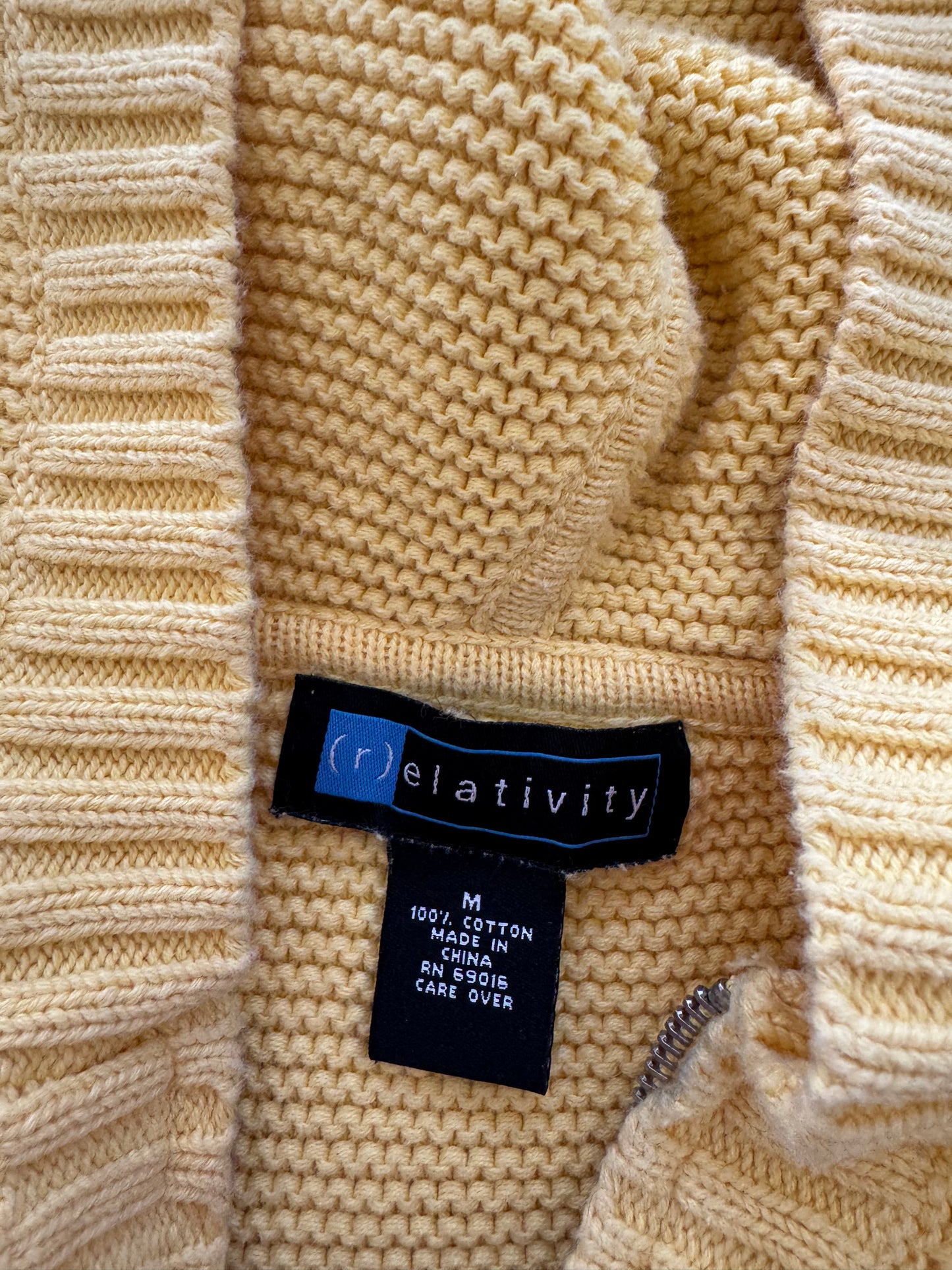 Vintage Knit Womens Zip Up - M