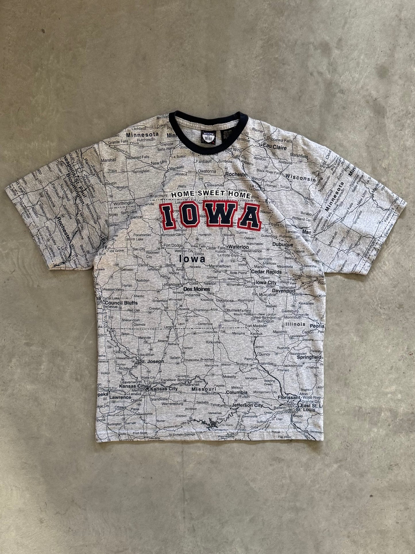 Vintage Iowa Map Tee - L