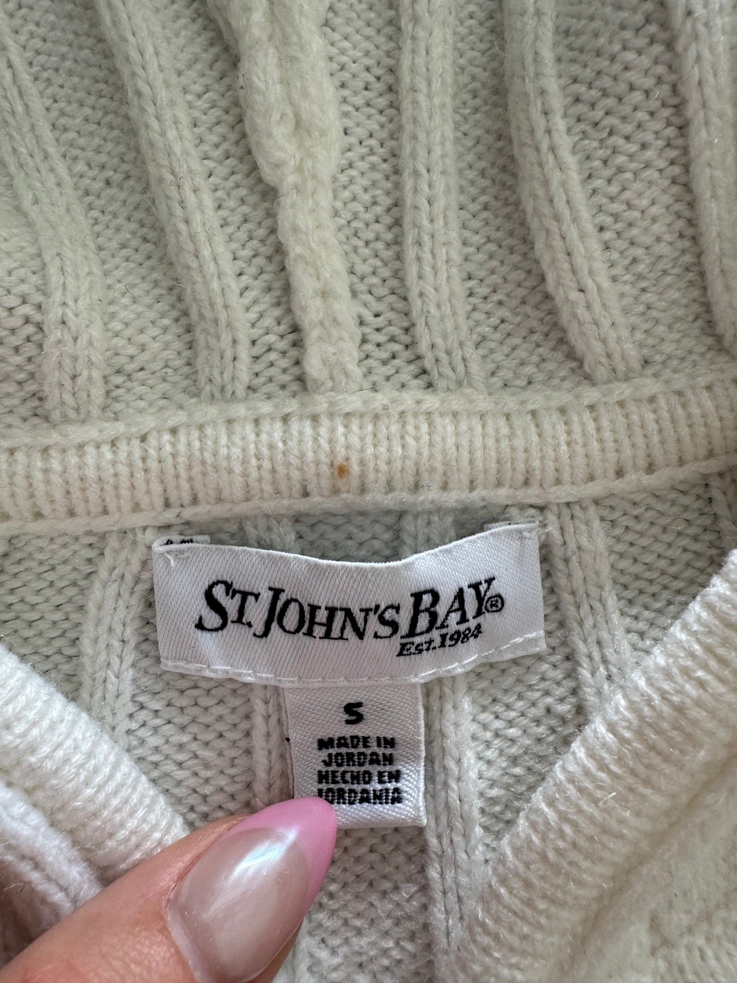 Vintage St. John’s Bay Women’s Cable Knit Zip Up Sweater - L
