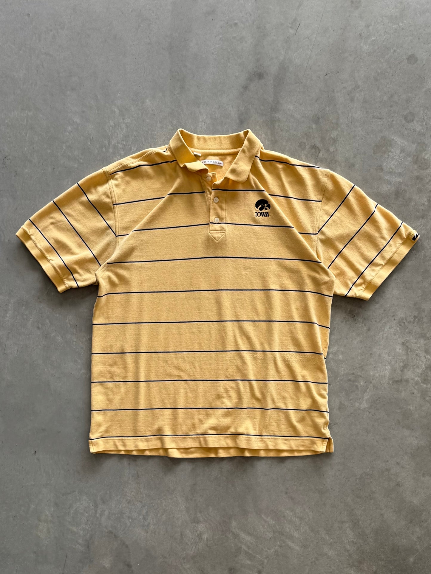 Vintage Iowa Hawkeyes Striped Polo - XXL