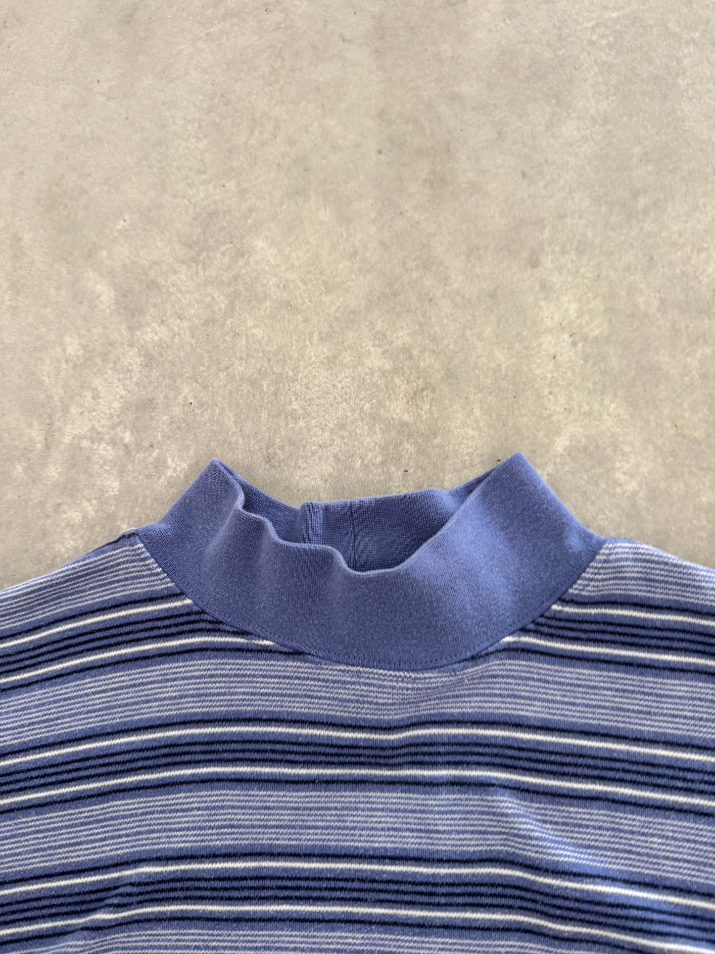 Vintage Striped Women’s Long Sleeve Mock Neck - M