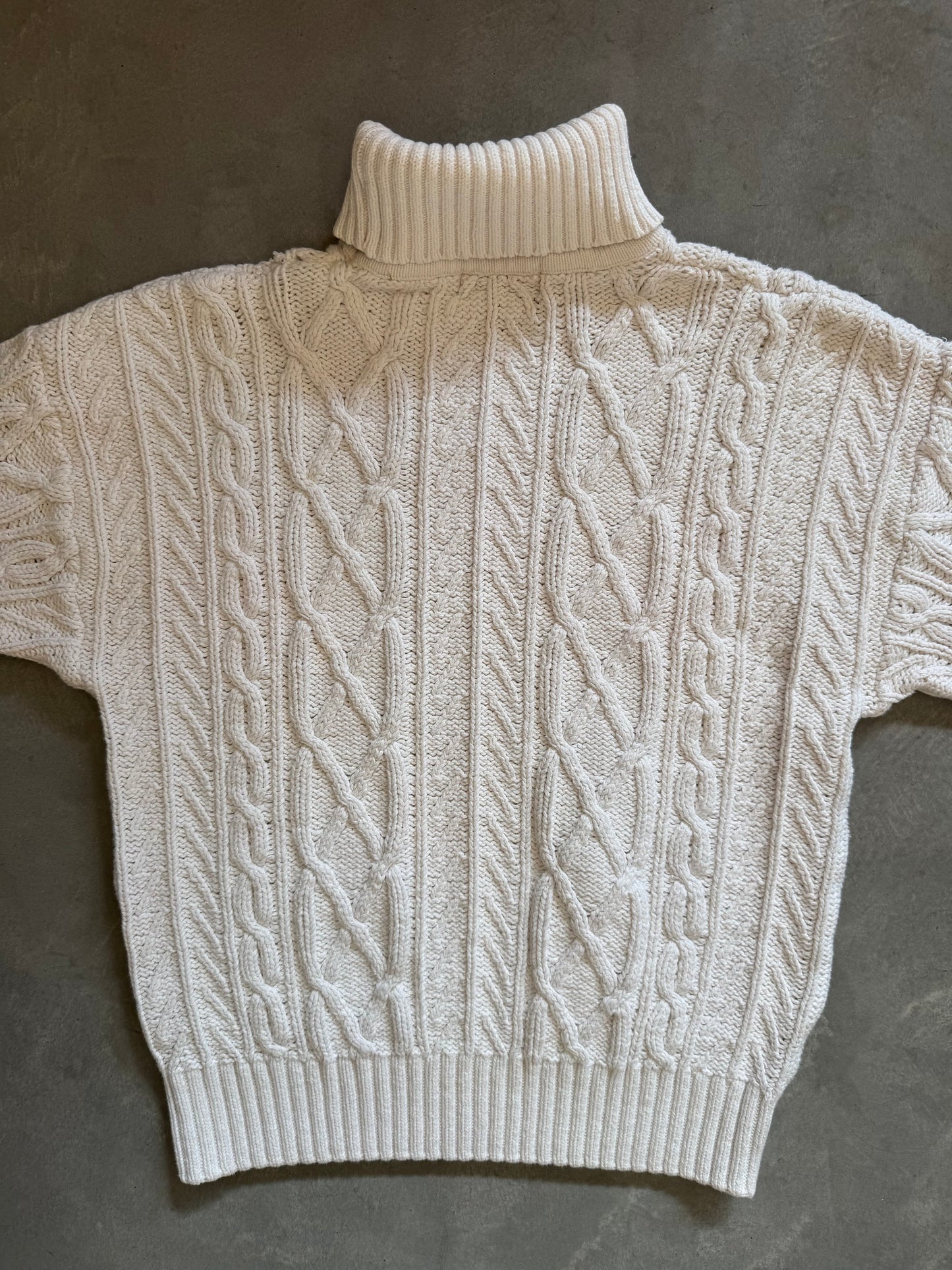 Vintage Cable Knit Turtle Neck Sweater - M