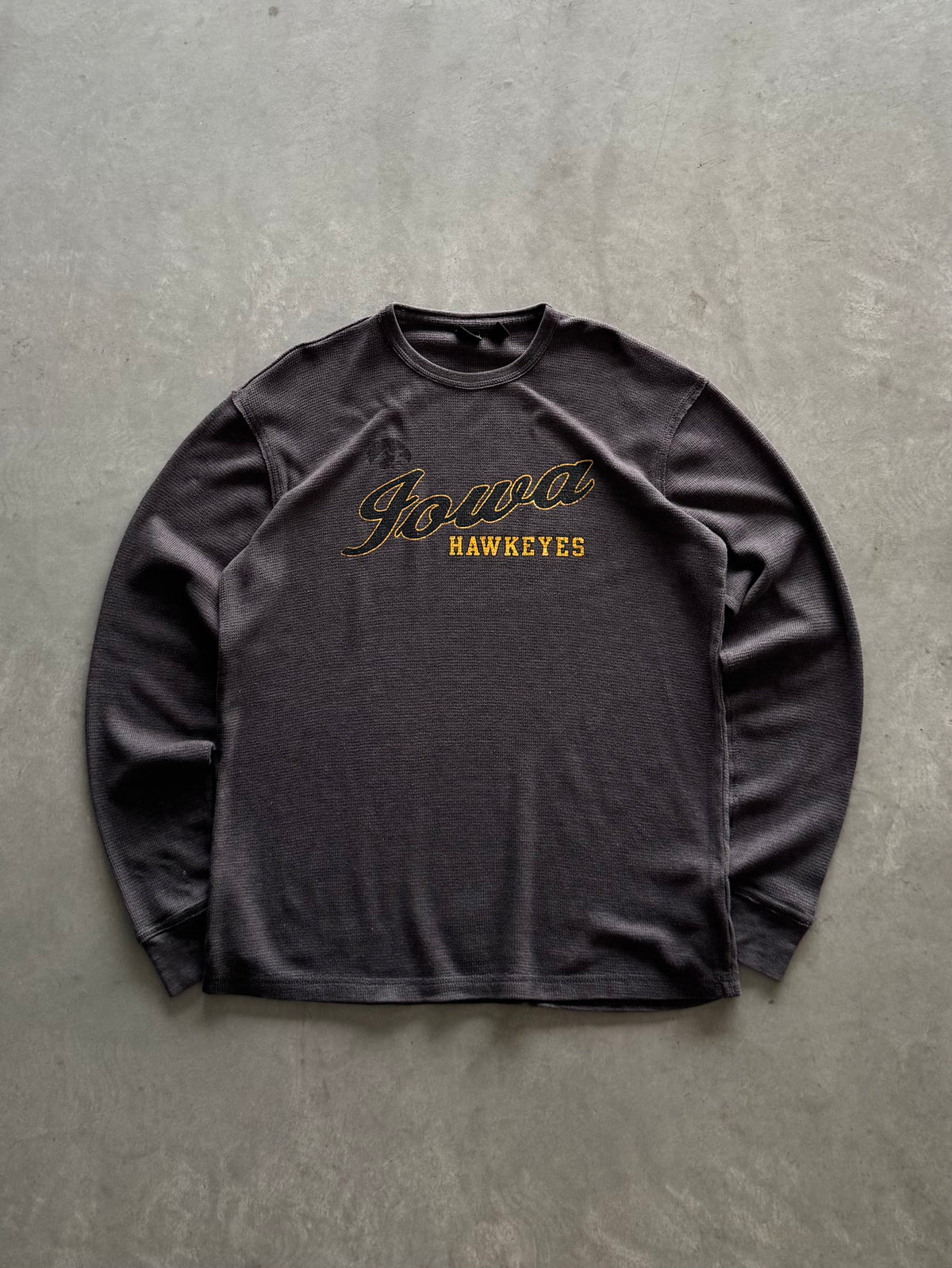 Vintage Iowa Hawkeyes Waffle Knit Long Sleeve - XL