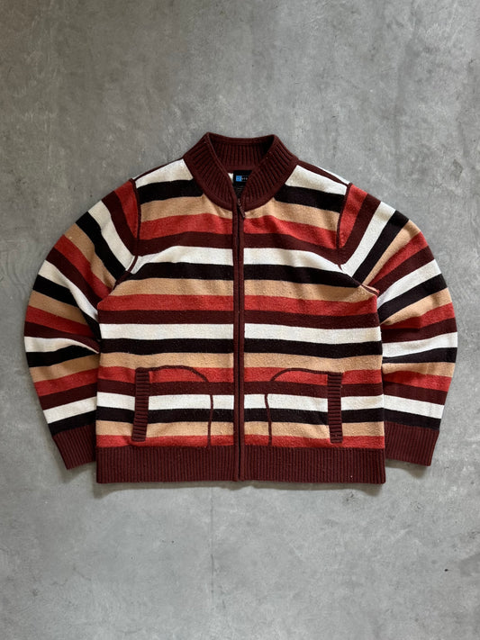 Vintage Striped Women’s Zip Up - XL