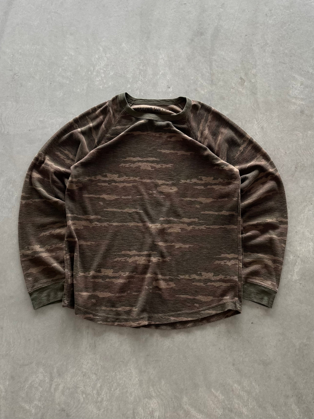 Vintage Camo Waffle Knit Long Sleeve - XXL
