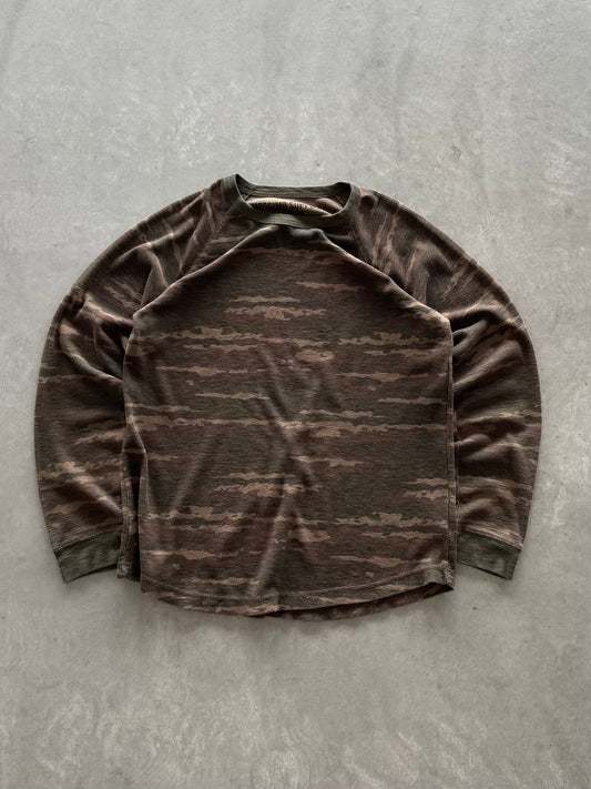 Vintage Camo Waffle Knit Long Sleeve - XXL