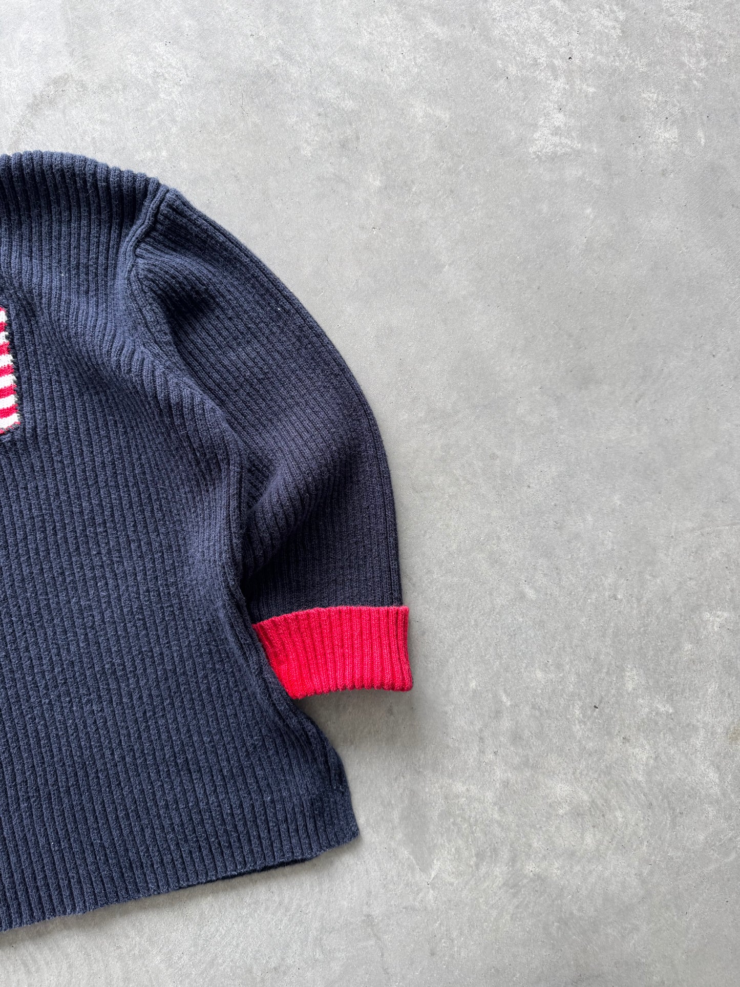 Vintage Knit Flag Sweater - L