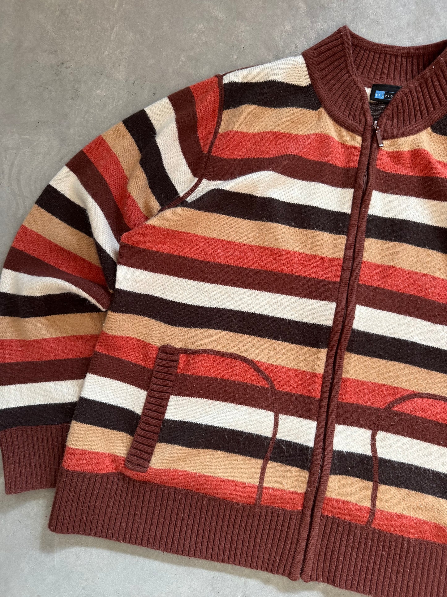 Vintage Striped Women’s Zip Up - XL
