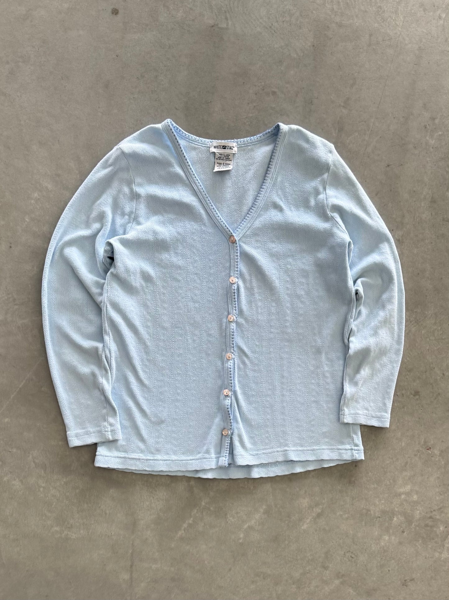 Vintage Baby Blue Cardigan - L