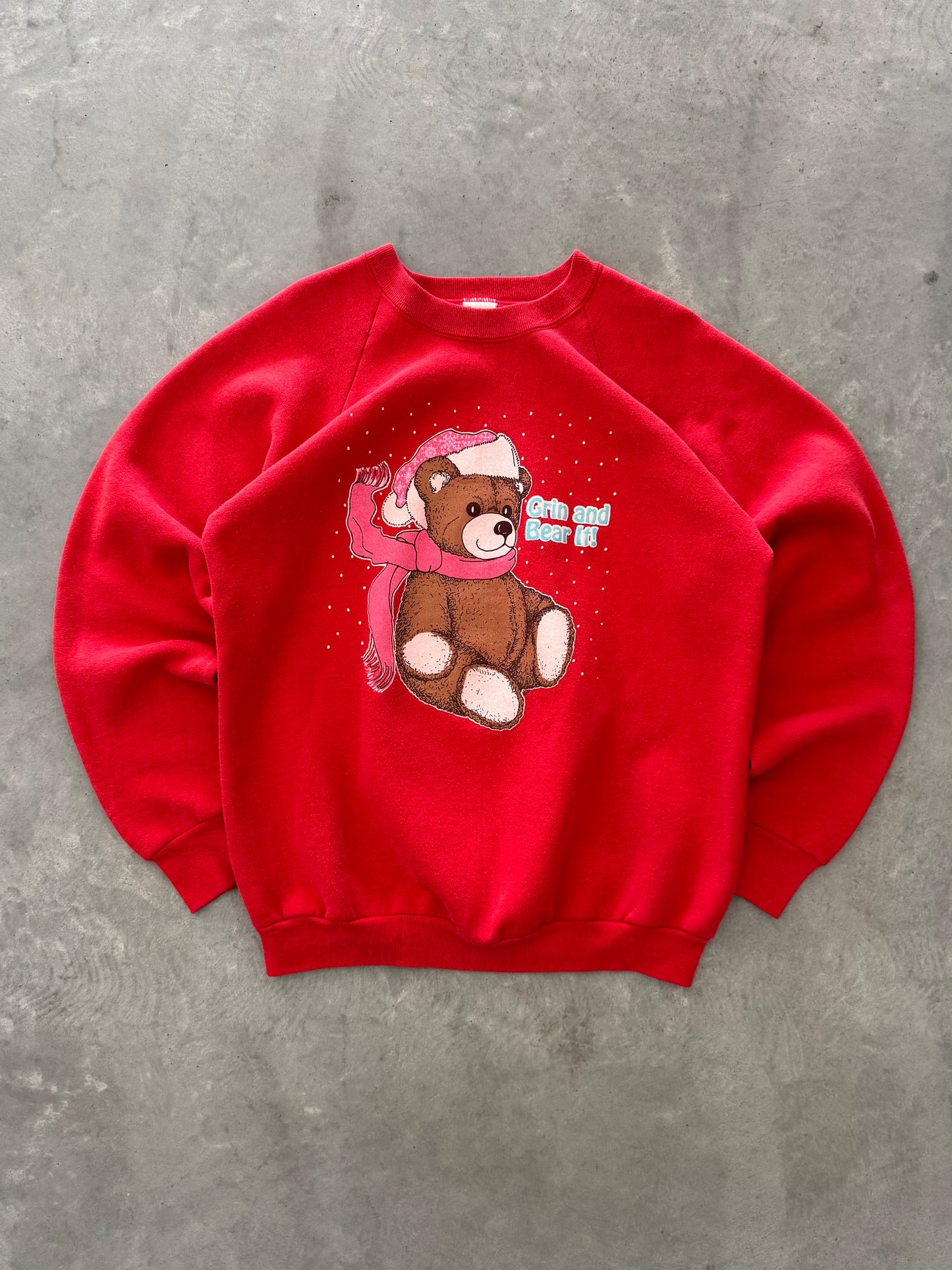 Vintage 90s Christmas Bear Sweatshirt - XL