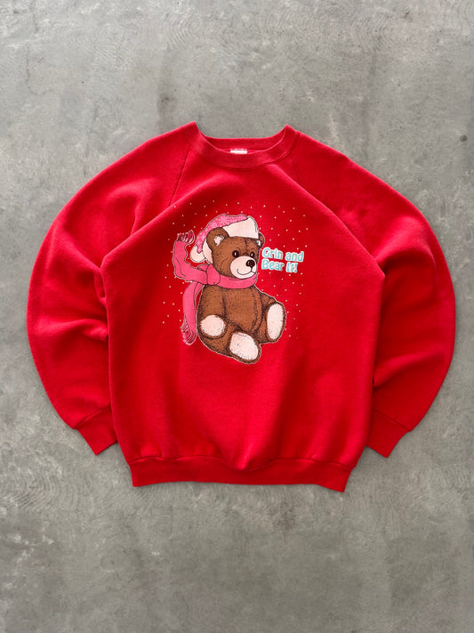Vintage 90s Christmas Bear Sweatshirt - XL